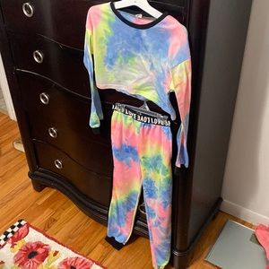 Girls sweat suit crop top